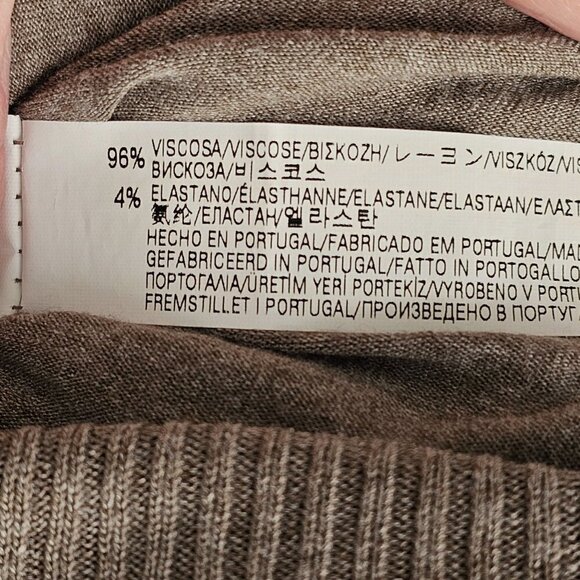 Zara W&B Coll Oversized Lightweight Sweater Mutton Slv Women S Taupe Tan - Picture 8 of 8